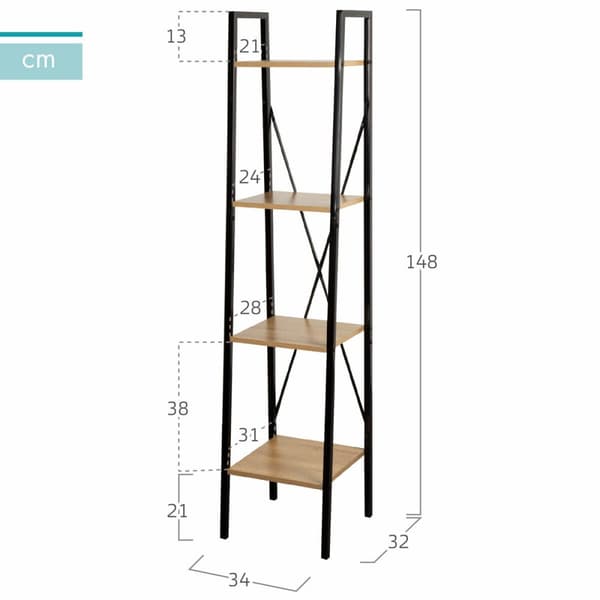 Hylder Max Home Stål Melamin spånplade 34 x 148 x 32 cm