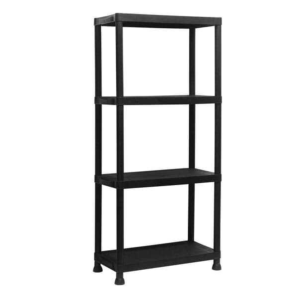 Marbueno Hylla 4 Hyllor Plast Svart 61x31x131 cm Trädgård 10537