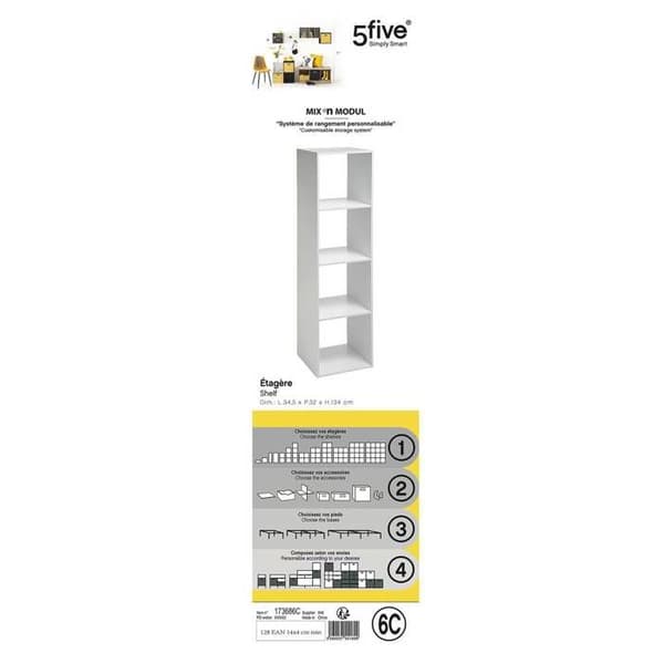 5five - 4-box kolonnhylla "mix n modul" vit