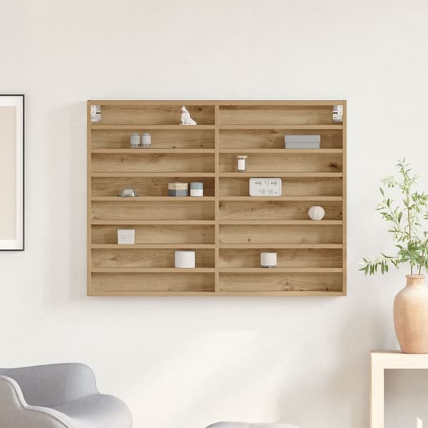 vidaXL Vitrine Cabinet Artisan Eik 100x8,5x75 cm Ingeniørrtre