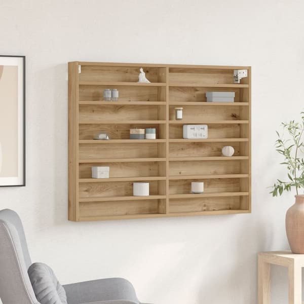 vidaXL Vitrine Cabinet Artisan Eik 100x8,5x75 cm Ingeniørrtre