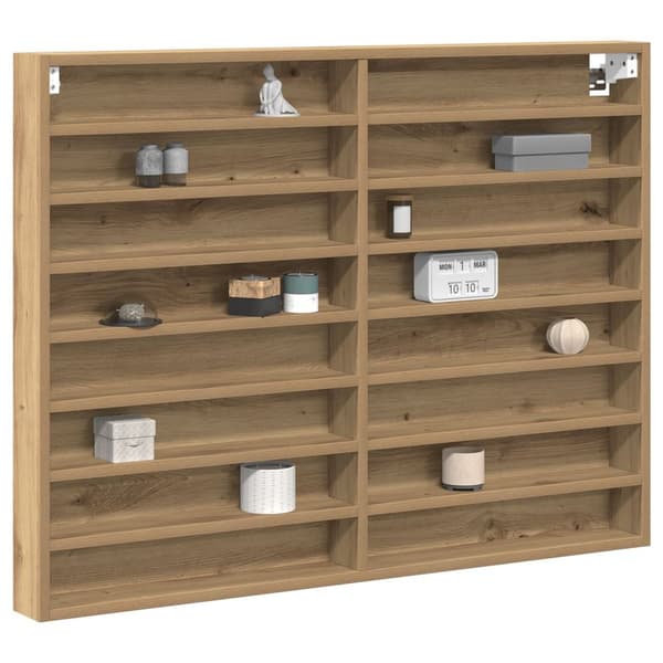 vidaXL Vitrine Cabinet Artisan Eik 100x8,5x75 cm Ingeniørrtre