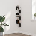 Miniatyrbilde 2 av 9: vidaXL Hjørnehylle Svart Eik 20x20x127,5 cm Laget av Tre