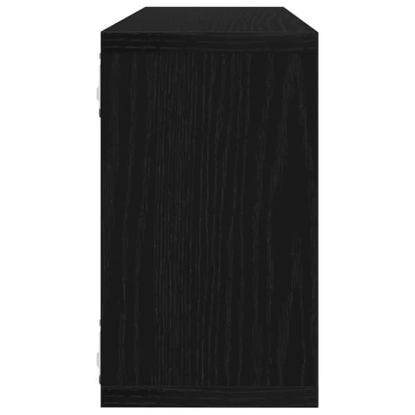 vidaXL Vägghylla Set om 2 Svart ek Konstruerat trä 80 x 15 x 26 cm