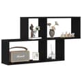 Miniatyrbilde 3 av 11: vidaXL Svart Eike Veggskap 76x15x53 cm Laget av Konstruert Tre
