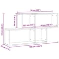 Miniatyrbilde 11 av 11: vidaXL Svart Eike Veggskap 76x15x53 cm Laget av Konstruert Tre