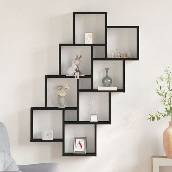 vidaXL Veggskap i Svart Eik 90x15x119,5 cm Laget av Tre
