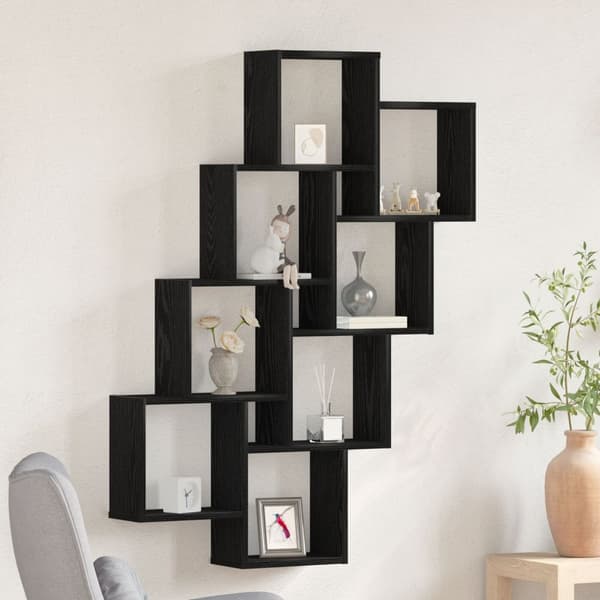 vidaXL Veggskap i Svart Eik 90x15x119,5 cm Laget av Tre