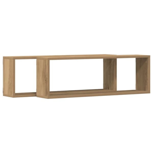 vidaXL Vegghyller 2 stk Artisan Eik 80x15x26 cm Laget av tre