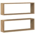 Miniatyrbilde 7 av 11: vidaXL Vegghyller 2 stk Artisan Eik 80x15x26 cm Laget av tre