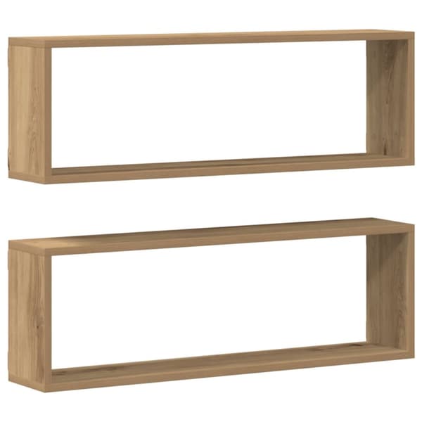 vidaXL Vegghyller 2 stk Artisan Eik 80x15x26 cm Laget av tre