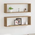 Miniatyrbilde 2 av 11: vidaXL Vegghyller 2 stk Artisan Eik 80x15x26 cm Laget av tre
