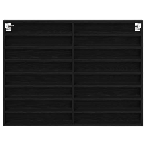 vidaXL Vitrine Skab Sort Egetræ Træ 100 x 8,5 x 75 cm Opbevaring