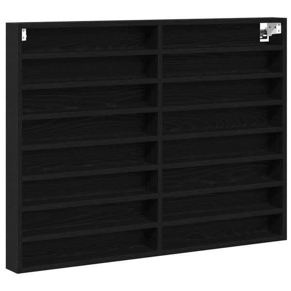 vidaXL Vitrine Skåp Svart Ek Trä 100 x 8.5 x 75 cm Förvaring