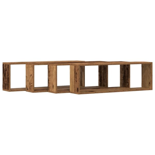 vidaXL Vegghyller 4 stk Gammelt Tre 80x15x26 cm Konstruert Tre