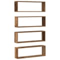 Miniatyrbilde 7 av 11: vidaXL Vegghyller 4 stk Gammelt Tre 80x15x26 cm Konstruert Tre