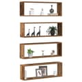 Miniatyrbilde 1 av 11: vidaXL Vegghyller 4 stk Gammelt Tre 80x15x26 cm Konstruert Tre