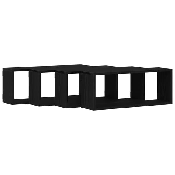 vidaXL Vegghyller Sett med 4 - Svart Eik - 60x15x23 cm - Laget av MDF