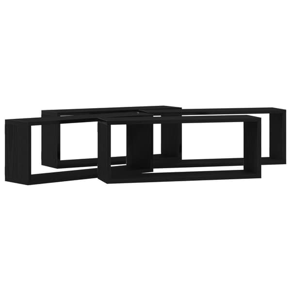 vidaXL Vegghyller Sett med 4 - Svart Eik - 60x15x23 cm - Laget av MDF