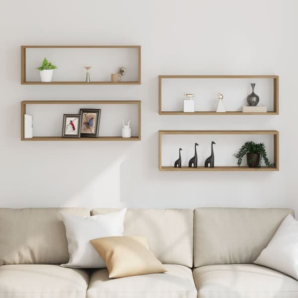 vidaXL Vegghyller 4 stk Artisan Eik 80x15x26 cm Laget av Tre