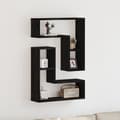 Miniatyrbilde 2 av 11: vidaXL Vegghyller 2 stk Svart Eik 50x15x85 cm Laget av Tre