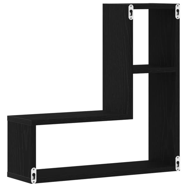 vidaXL Seinähyllyt 2 kpl, Musta Tammi 50x15x85 cm, Teknistä Puu
