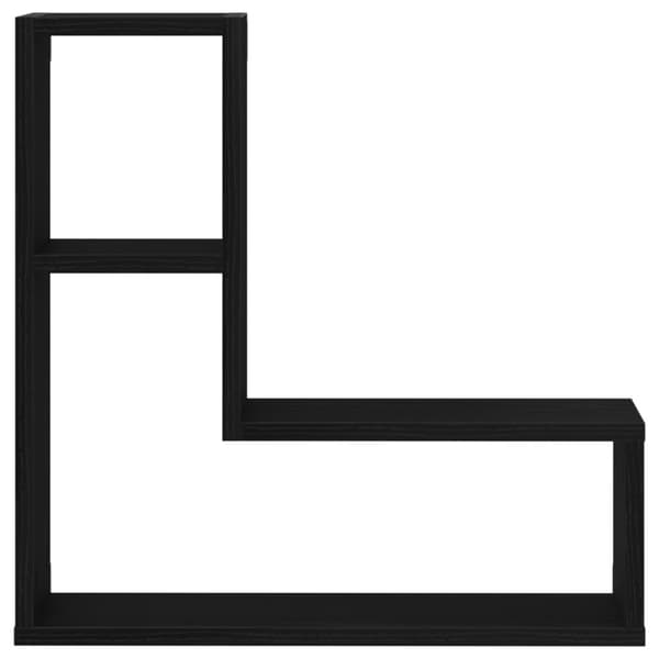 vidaXL Seinähyllyt 2 kpl, Musta Tammi 50x15x85 cm, Teknistä Puu