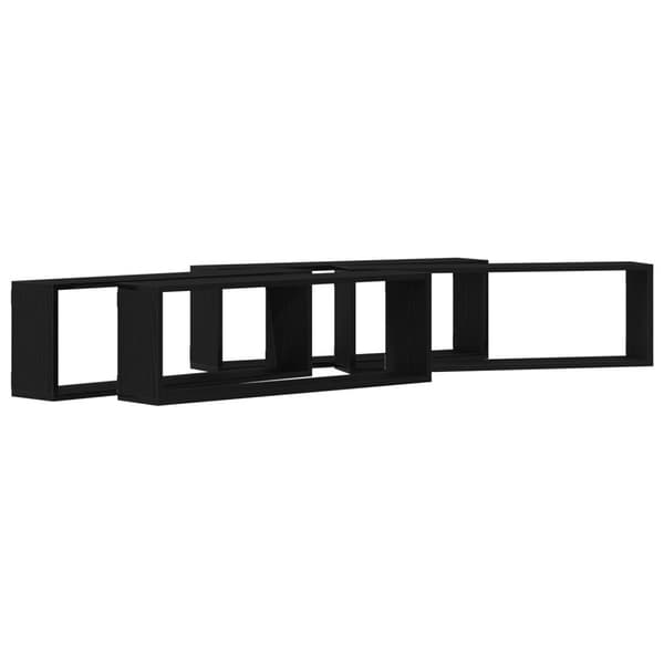 vidaXL Vegghyller 4 stk Svart Eik 80x15x26 cm Laget av Tre