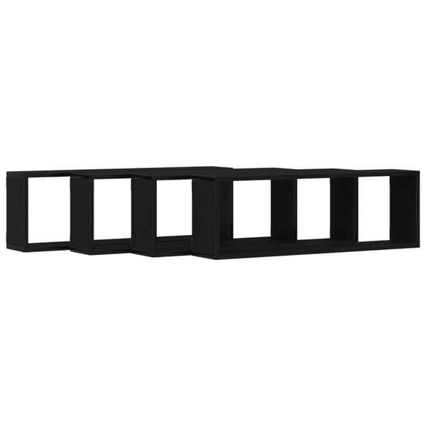 vidaXL Vegghyller 4 stk Svart Eik 80x15x26 cm Laget av Tre