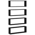 Miniatyrbilde 7 av 11: vidaXL Vegghyller 4 stk Svart Eik 80x15x26 cm Laget av Tre