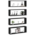 Miniatyrbilde 1 av 11: vidaXL Vegghyller 4 stk Svart Eik 80x15x26 cm Laget av Tre