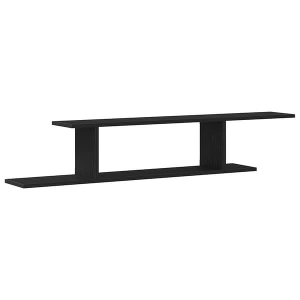 vidaXL Veggmontert TV-hylle Svart Eik 125x18x23 cm Laget av tre