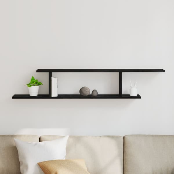 vidaXL Veggmontert TV-hylle Svart Eik 125x18x23 cm Laget av tre