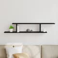 Miniatyrbilde 5 av 11: vidaXL Veggmontert TV-hylle Svart Eik 125x18x23 cm Laget av tre