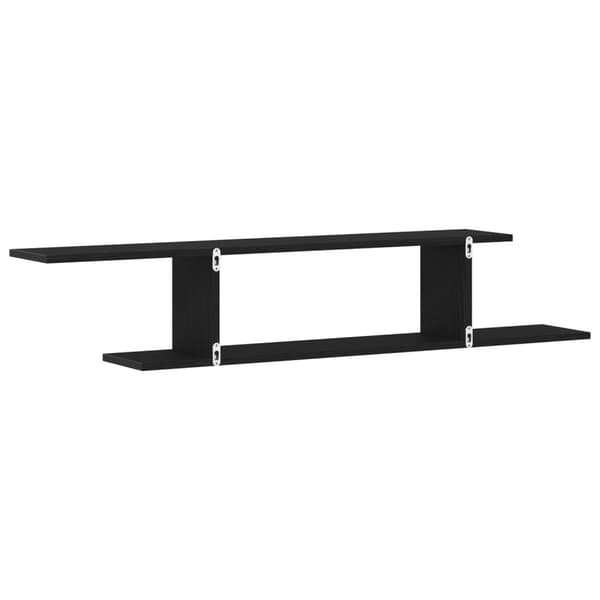 vidaXL Veggmontert TV-hylle Svart Eik 125x18x23 cm Laget av tre