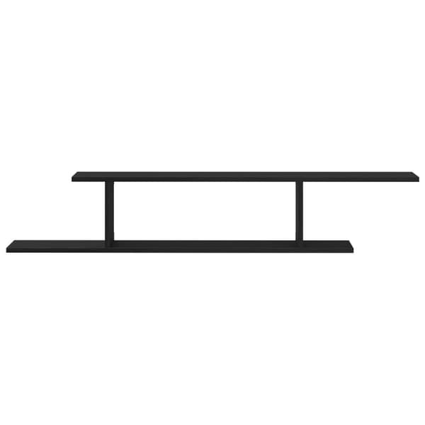 vidaXL Veggmontert TV-hylle Svart Eik 125x18x23 cm Laget av tre