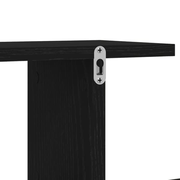 vidaXL Veggmontert TV-hylle Svart Eik 125x18x23 cm Laget av tre
