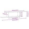 Miniatyrbilde 11 av 11: vidaXL Veggmontert TV-hylle Svart Eik 125x18x23 cm Laget av tre