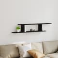Miniatyrbilde 2 av 11: vidaXL Veggmontert TV-hylle Svart Eik 125x18x23 cm Laget av tre