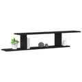Miniatyrbilde 1 av 11: vidaXL Veggmontert TV-hylle Svart Eik 125x18x23 cm Laget av tre