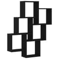Miniatyrbild 4 av 11: vidaXL Vägghylla Svart ek Trä 78.1 cm x 15 cm x 92.3 cm