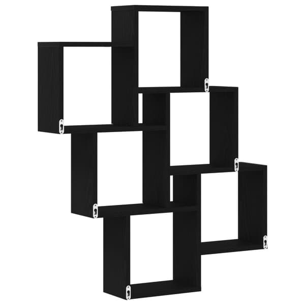 vidaXL Vägghylla Svart ek Trä 78.1 cm x 15 cm x 92.3 cm