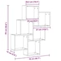 Miniatyrbild 11 av 11: vidaXL Vägghylla Svart ek Trä 78.1 cm x 15 cm x 92.3 cm