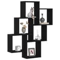 Miniatyrbild 1 av 11: vidaXL Vägghylla Svart ek Trä 78.1 cm x 15 cm x 92.3 cm