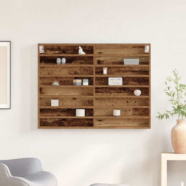 vidaXL Vitrine Cabinet Gamle Tre 100x8,5x75 cm Ingeniørtre