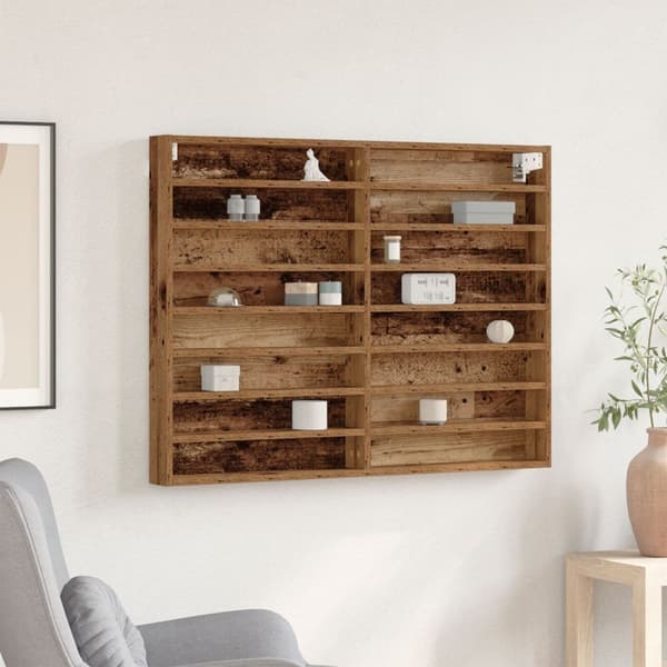 vidaXL Vitrine Cabinet Gamle Tre 100x8,5x75 cm Ingeniørtre