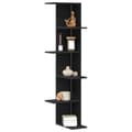 Miniatyrbilde 3 av 9: vidaXL Vegghjørnehylle Svart Eik 36,5x36,5x140 cm Konstruert Tre