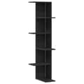 Miniatyrbilde 4 av 9: vidaXL Vegghjørnehylle Svart Eik 36,5x36,5x140 cm Konstruert Tre