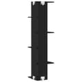 Miniatyrbilde 5 av 9: vidaXL Vegghjørnehylle Svart Eik 36,5x36,5x140 cm Konstruert Tre