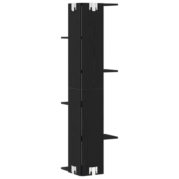 vidaXL Vegghjørnehylle Svart Eik 36,5x36,5x140 cm Konstruert Tre